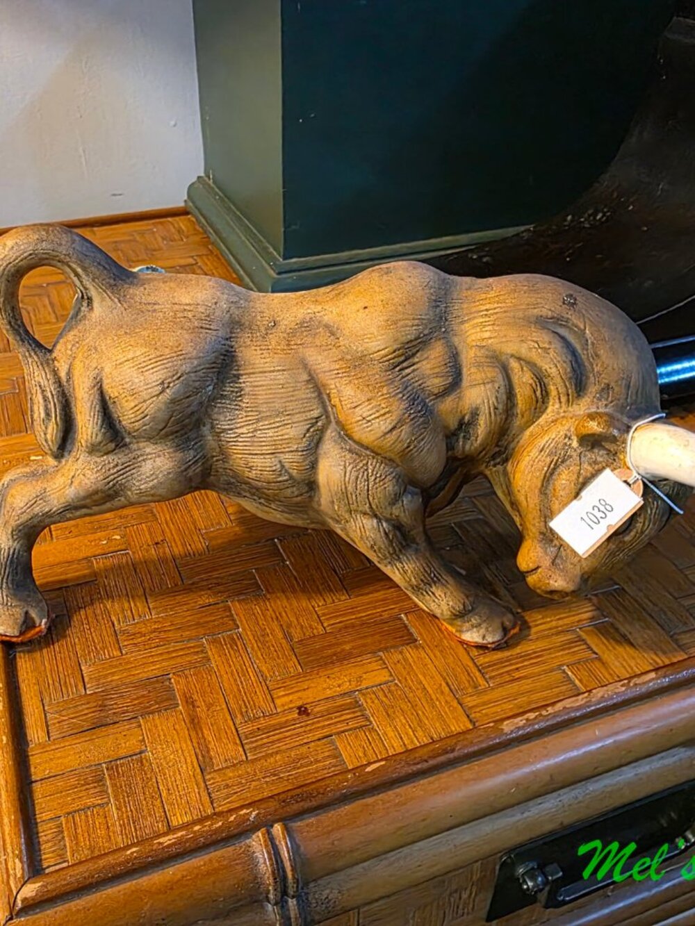 Vintage MCM Bull Figurine Japan Matte Glaze Glossy Horns Napcoware